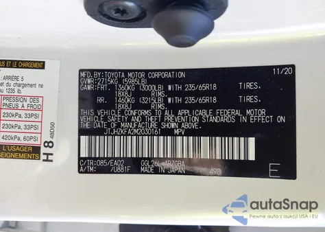 2021 Lexus Rx 350L из США, поврежденный, VIN JTJHZKFA2M2030161